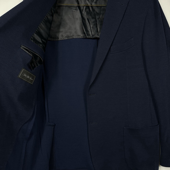 Saks Fifth Avenue Ing Loro Piana Navy Blue Wool Four Seasons 48L Blazer Italy - Picture 6 of 13